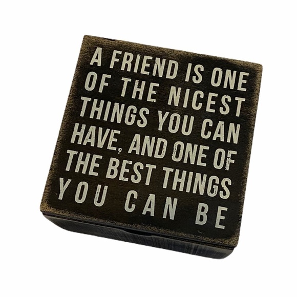 FRIEND quote small trinket box rustic and distress - Picture 1 of 5